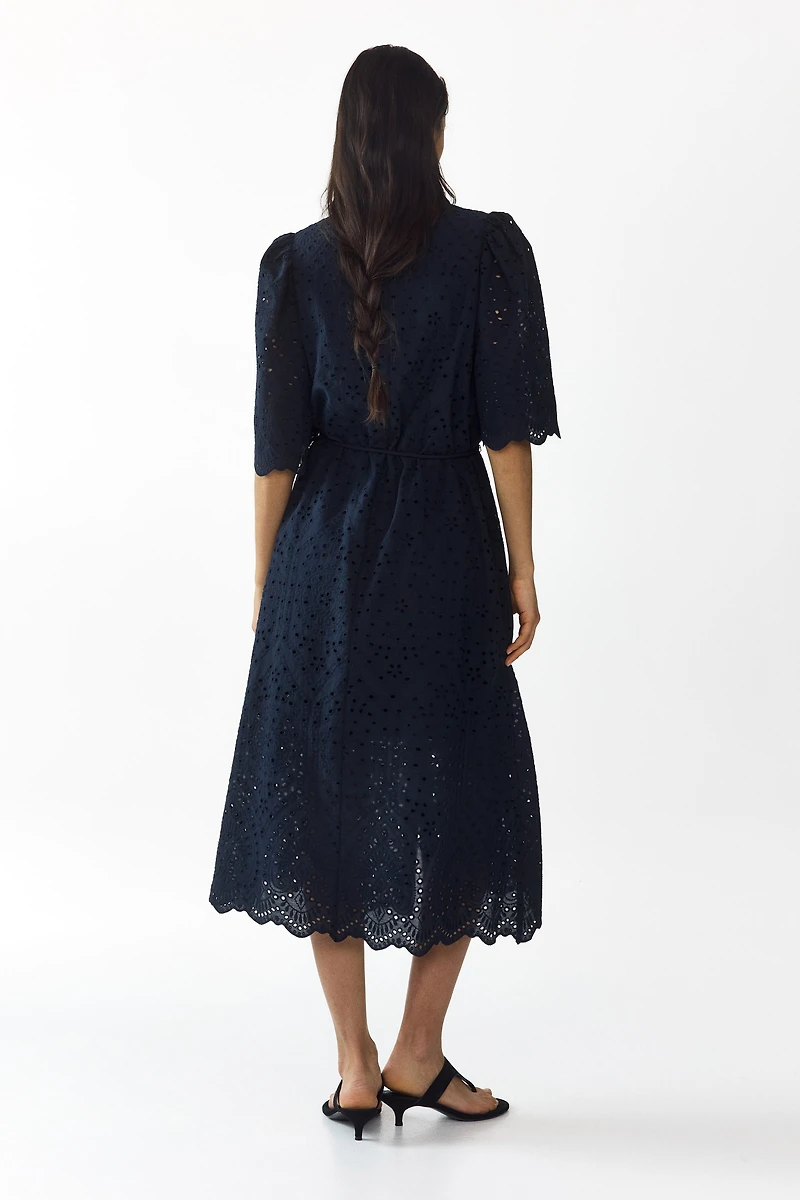 Eyelet-Embroidered Cotton Shirt Dress