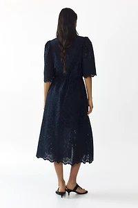 Eyelet-Embroidered Cotton Shirt Dress