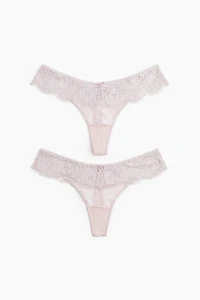 2-Pack Lace Thong Briefs
