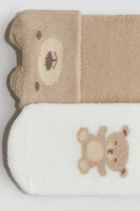 Lot de 2 paires chaussettes en bouclette