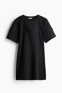 T-shirt Dress with Braided Trim