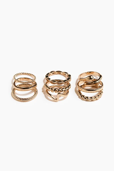 Lot de 9 bagues