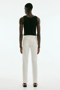 Pantalon aminci en tissu croisé de coton