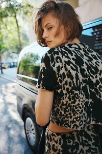 Jacquard-Knit Cardigan