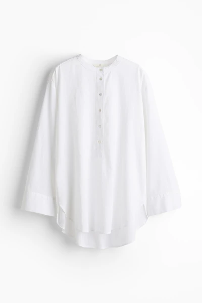 Chemise à enfiler en lin mélangé