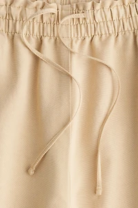 Linen-Blend Crop Pants