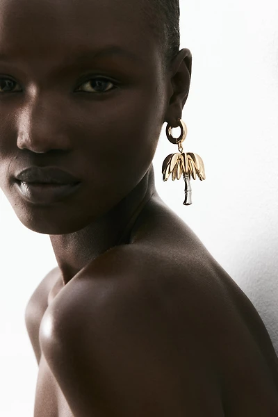 Palm Tree Pendant Earrings