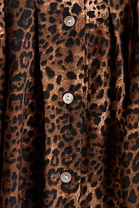 Button-Front Midi Dress