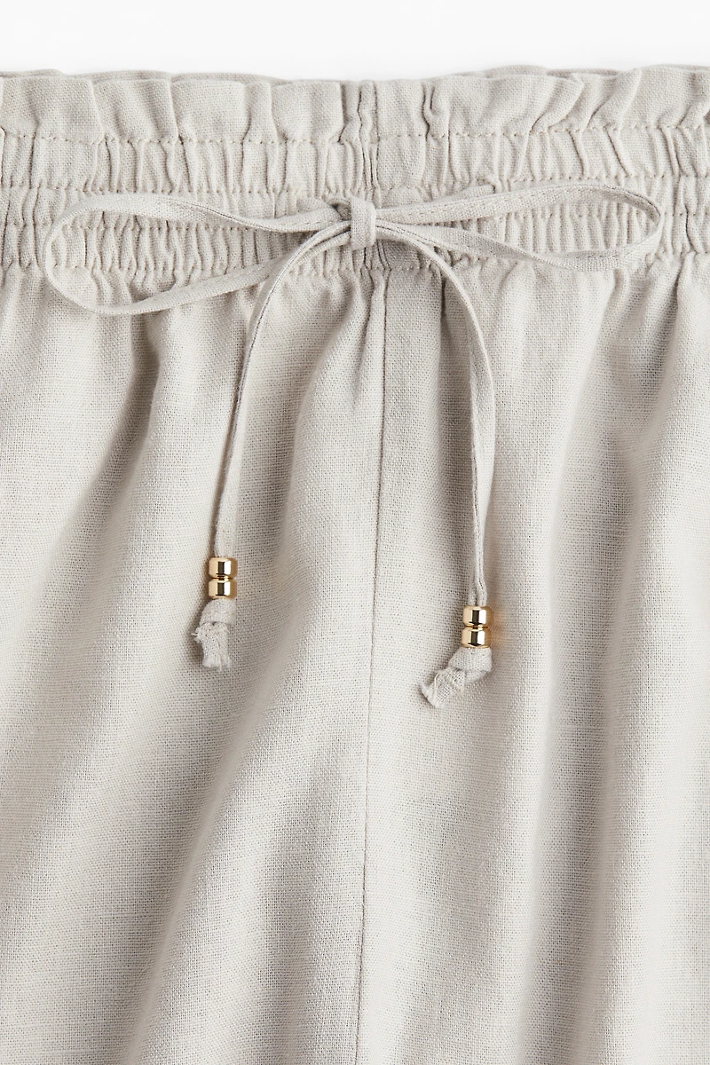 Linen-Blend Drawstring Shorts