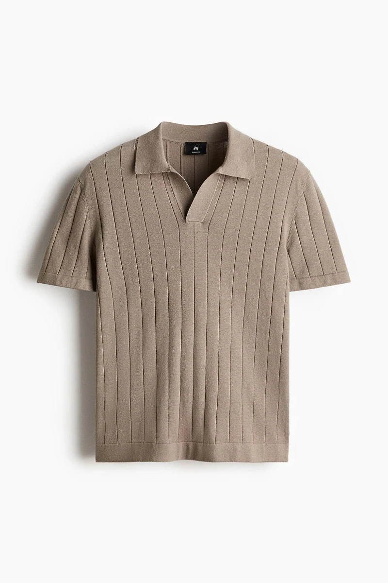 Regular Fit Linen-Blend Polo Shirt