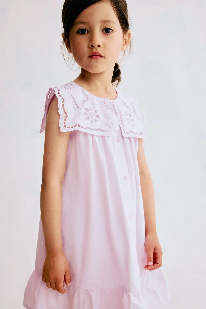Cotton Dress with Sailor Collar