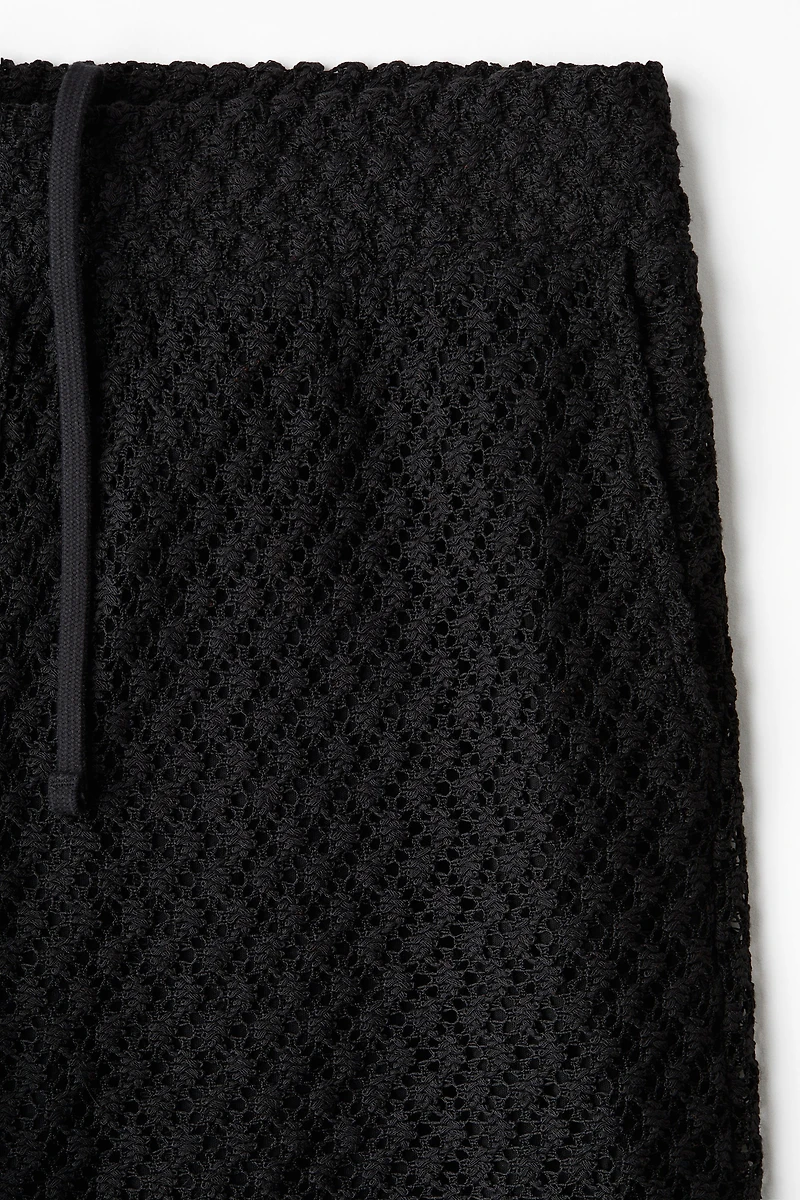 Relaxed-Fit Crochet-Look Shorts