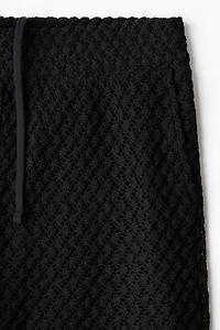 Relaxed-Fit Crochet-Look Shorts