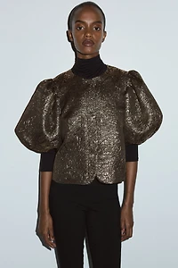 Balloon-Sleeved Blouse