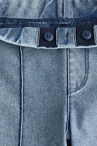 Pantalon taille élastique évasé en denim