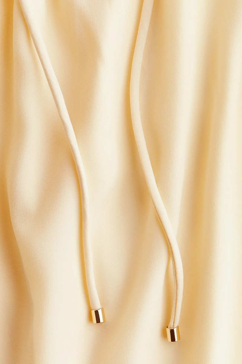 Draped Drawstring-Detail Dress