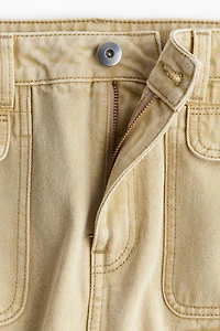 Denim Cargo Maxi Skirt
