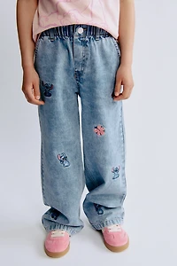 Wide-Leg Jeans with Motif