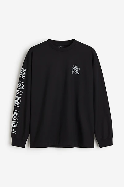 Oversized Fit Printed Jersey Shirt