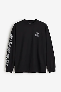 Oversized Fit Printed Jersey Shirt