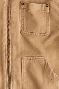 Surchemise en coton avec col velours côtelé