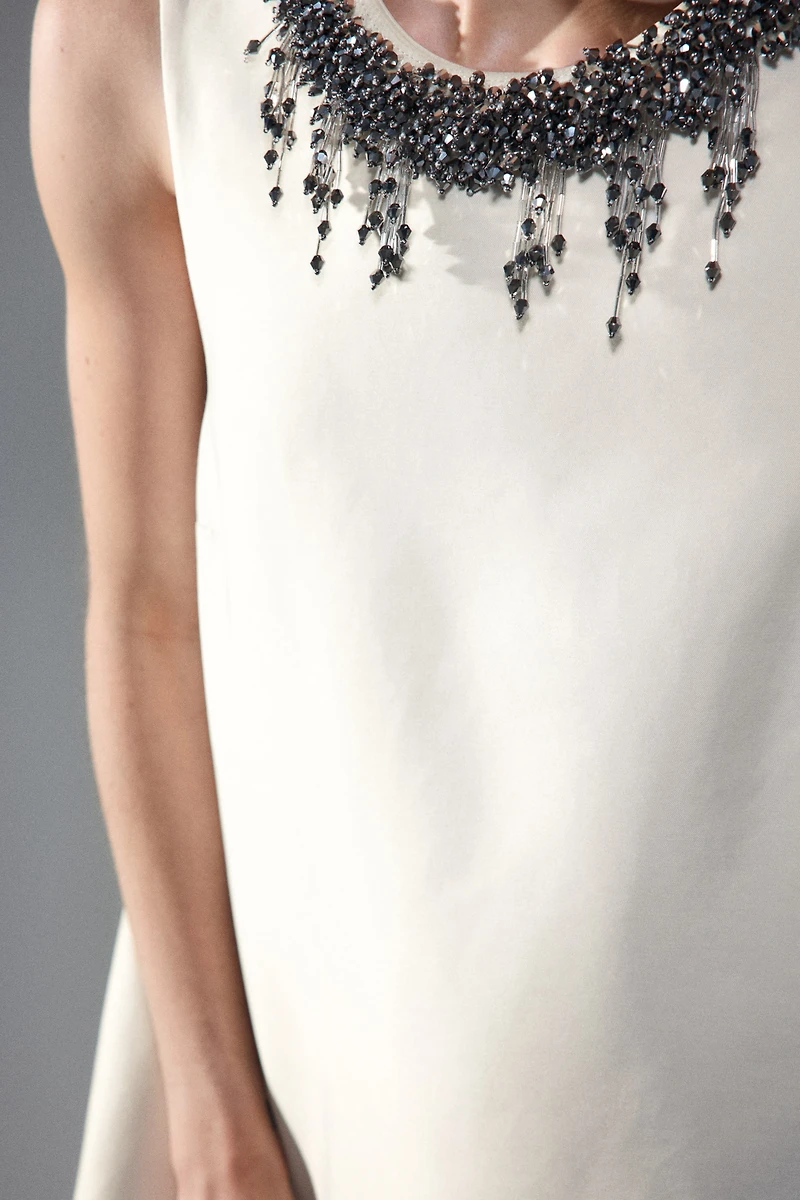 Embellished A-Line Dress