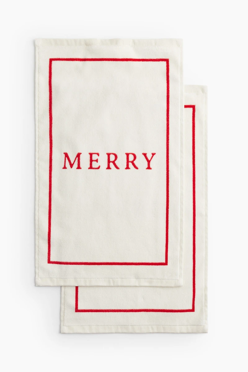 2-pack Velour Guest Towels with Motif