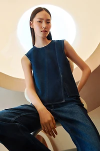 Two-Tone Denim Top