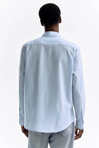 Regular-Fit Linen-Blend Shirt