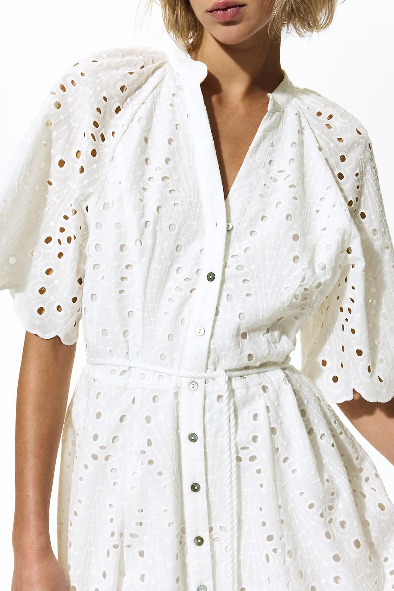 Broderie anglaise shirt dress