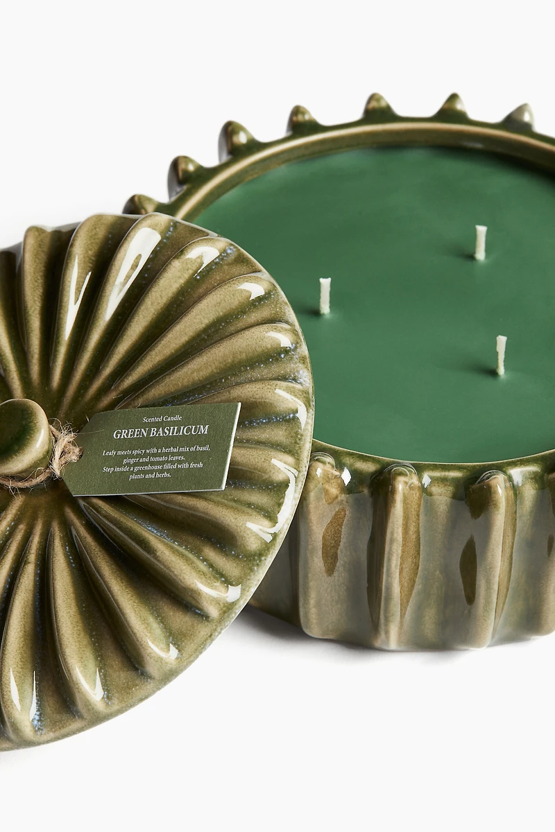 Scented Candle Stoneware Holder