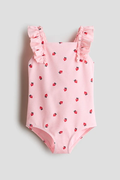 Ruffle-Trimmed Textured Swimsuit