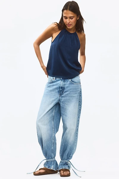 Crinkled Satin Top