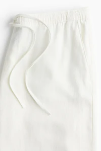 Linen-Blend Drawstring Pants