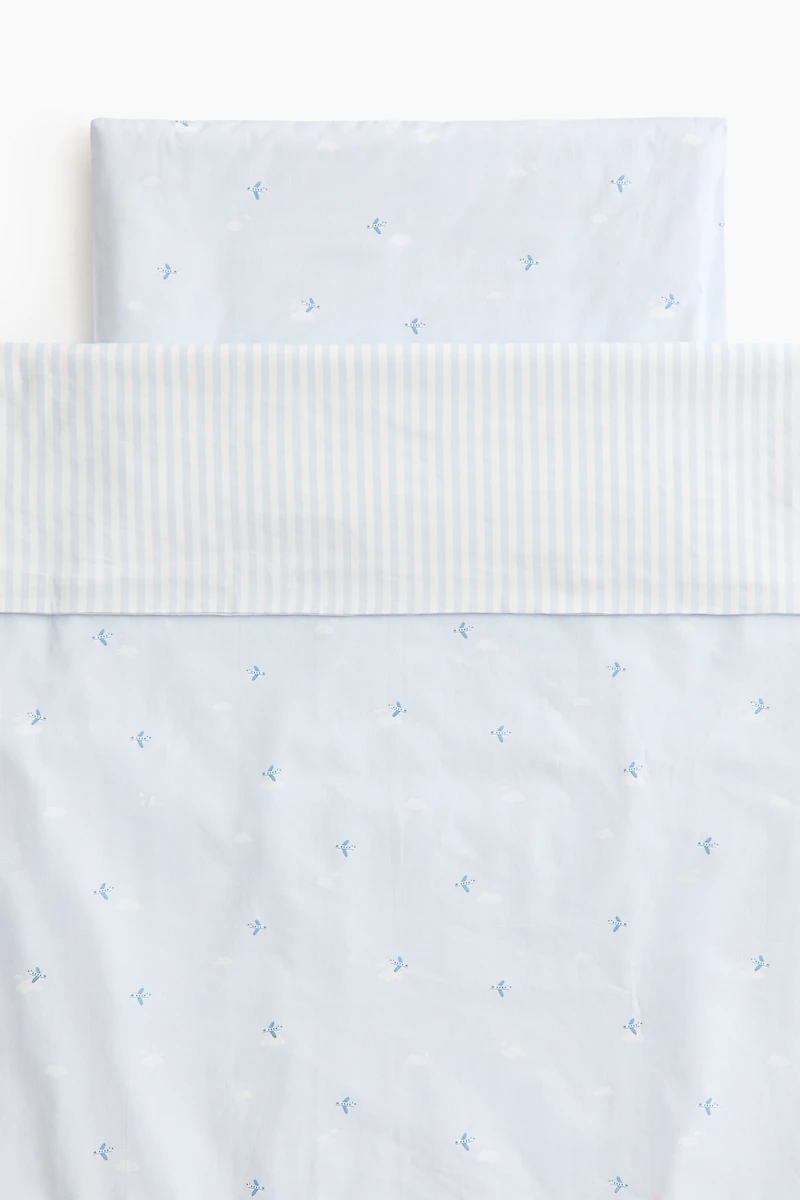 Patterned Cotton Crib Duvet Cover Set