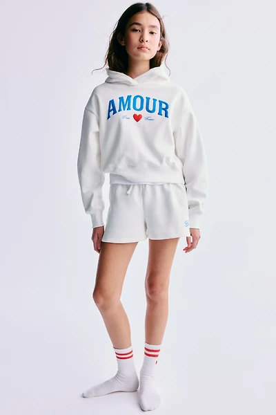 2-Piece Printed Sweatshirt and Shorts Set