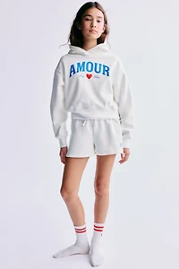 2-Piece Printed Sweatshirt and Shorts Set