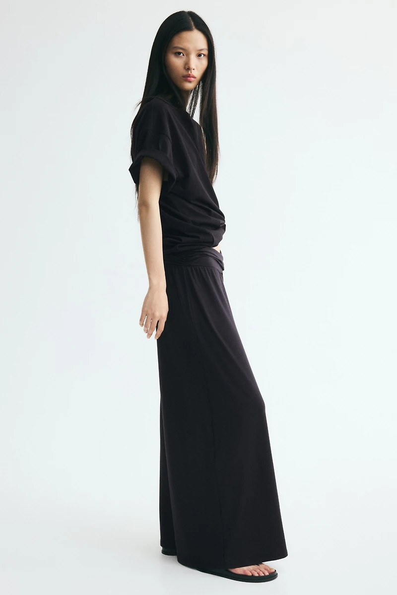 Pantalon à effet drapé avec taille élastique