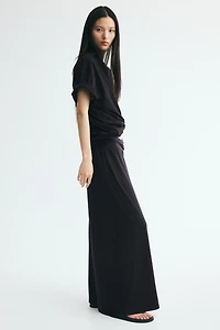Pantalon à effet drapé avec taille élastique