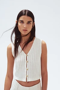Chandail sans manches en jersey texturé