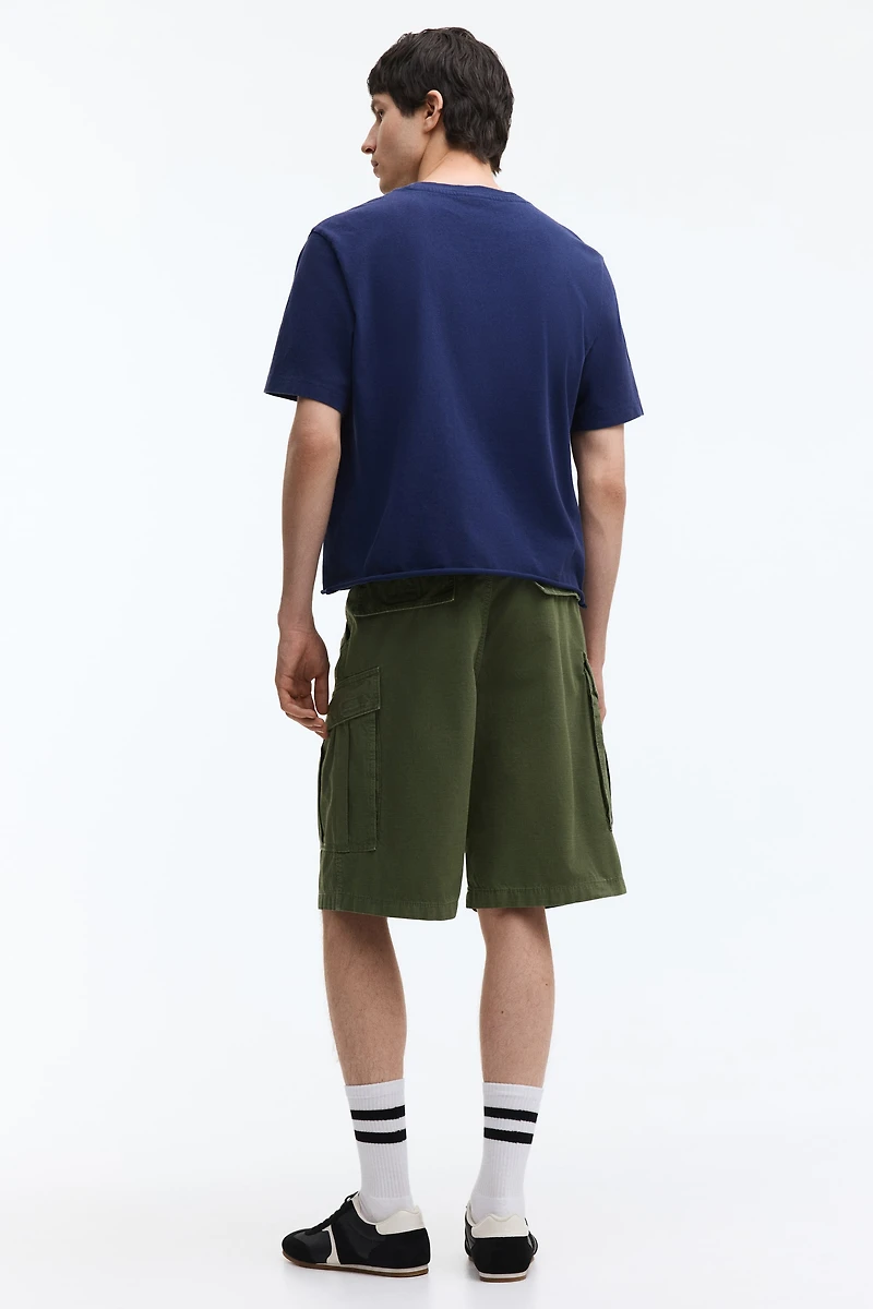 Loose-Fit Cotton Cargo Shorts