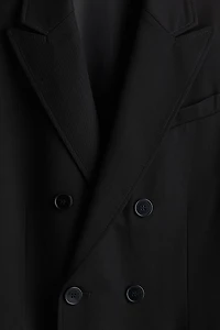 Manteau croisé coupe décontractée en sergé