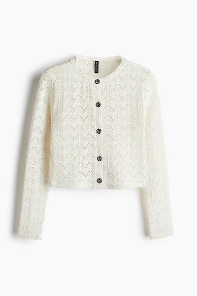 Pointelle-Knit Cardigan