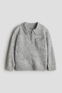 Chandail façon polo avec col à fermeture éclair