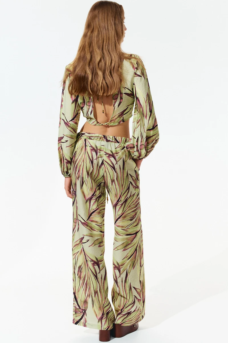 Pantalon large avec cordon de serrage