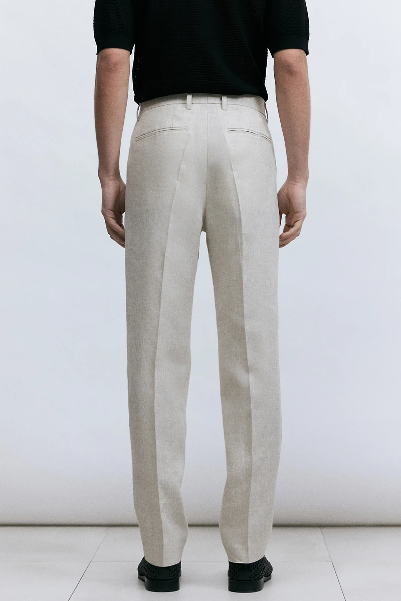 Slim-Fit Linen Suit Pants