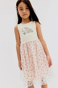Printed Tulle-Skirt Dress