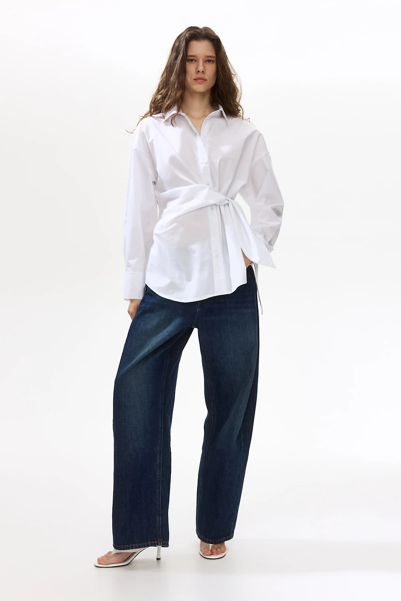 Tie-Detail Cotton Shirt