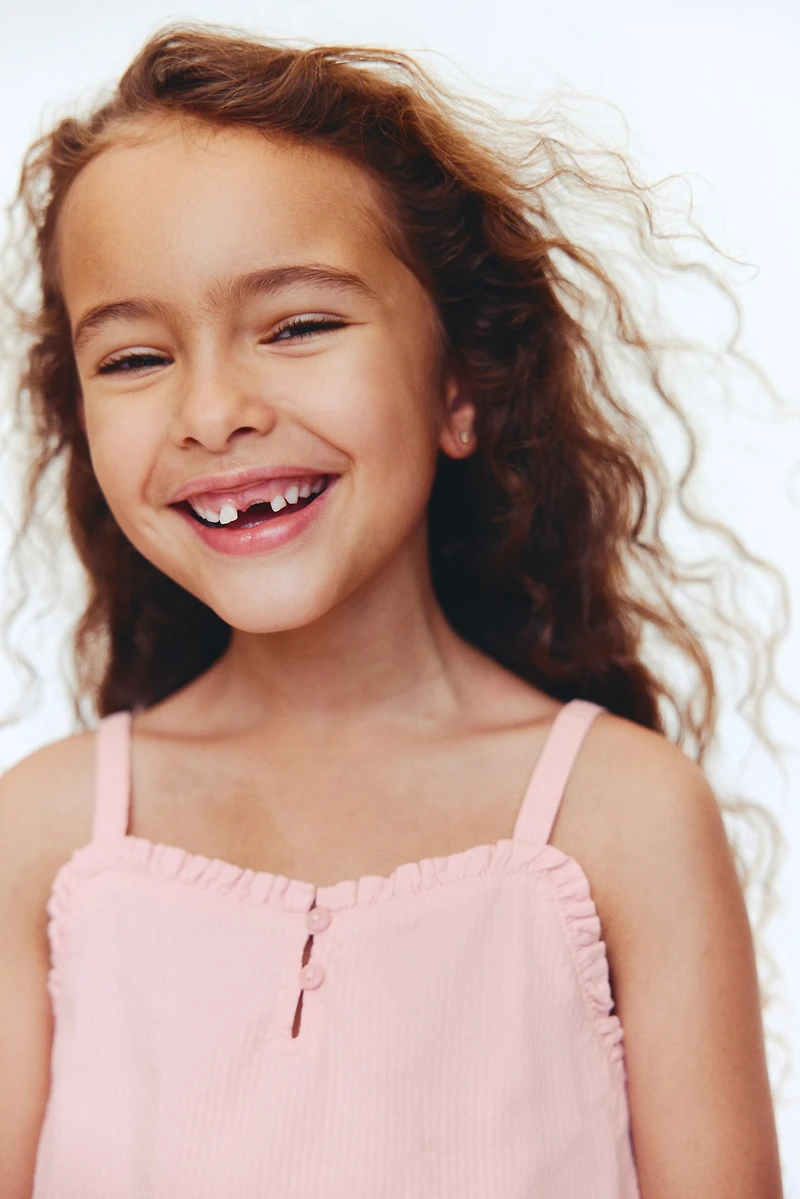2-Piece Ruffle-Trimmed Seersucker Set