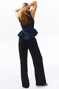 Pantalon en lin mélangé avec cordon de serrage